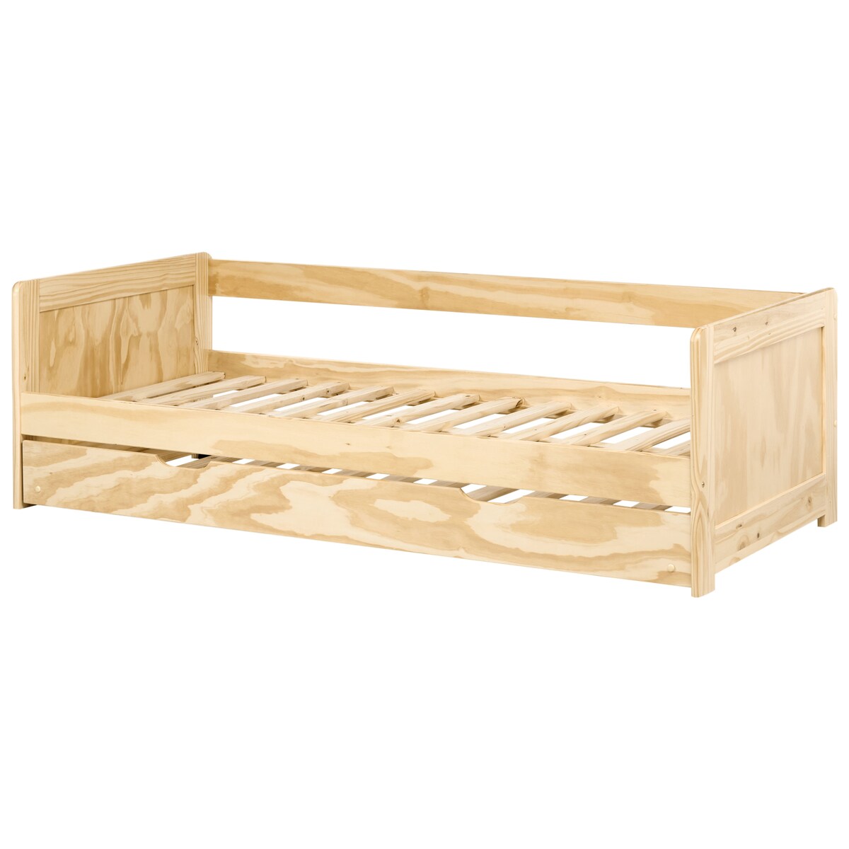 Łóżko wysuwane Drewno sosnowe GRAVELINES 90 x 200 cm Jasnobrązowy
