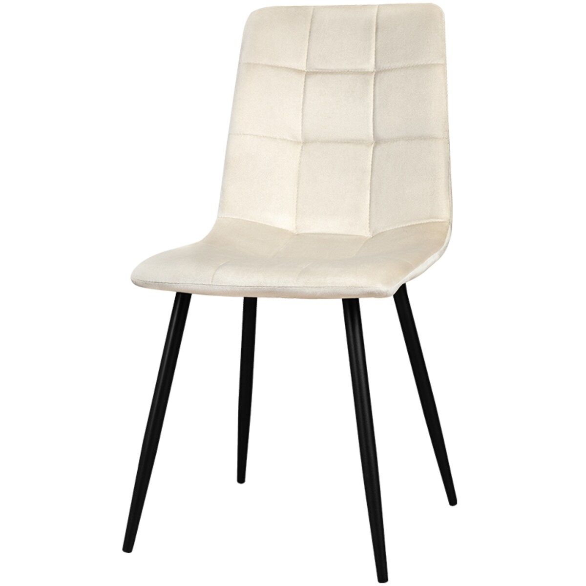 Krzesło tapicerowane welurowe pikowane beżowe do salonu