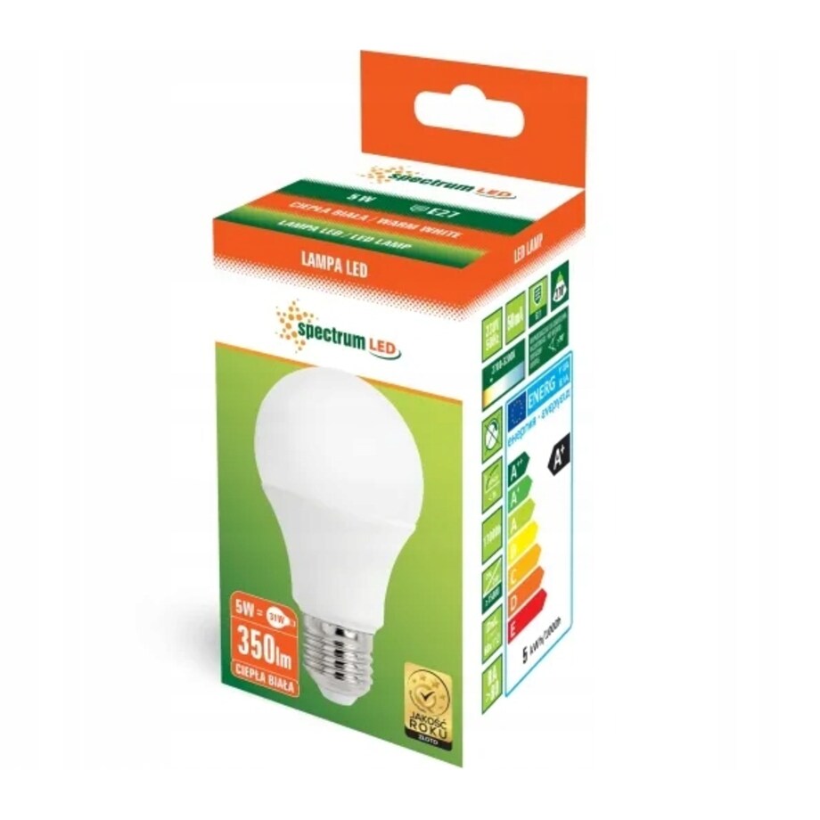 Żarówka Led Światło Ciepłe E-27 230V 9W Woj+13271