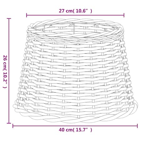 vidaXL Klosz do lampy, brązowy, Ø40x26 cm, wiklina