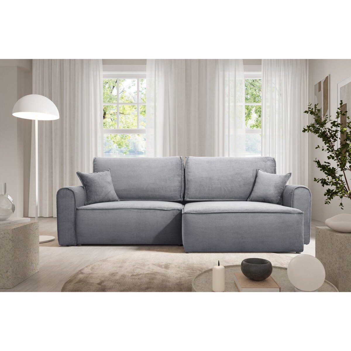 Narożnik MARTIN z funkcją spania sztruks POSO 55