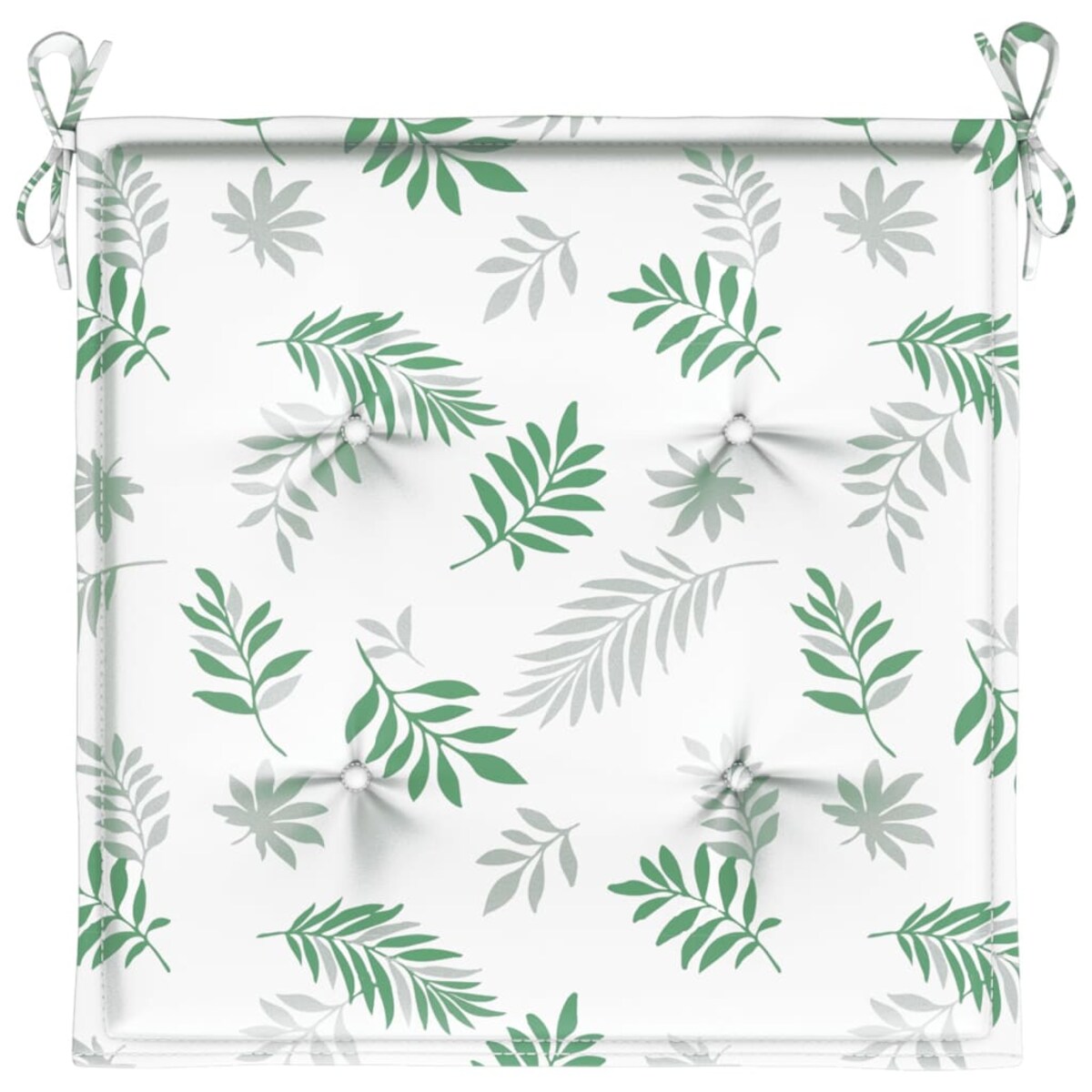 vidaXL Poduszki na krzesła, 2 szt., wzór w liście, 40x40x3 cm, tkanina