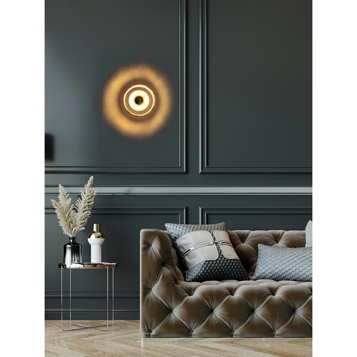 Ścienna lampa Arco MSE010100259 marmurowa biała złota