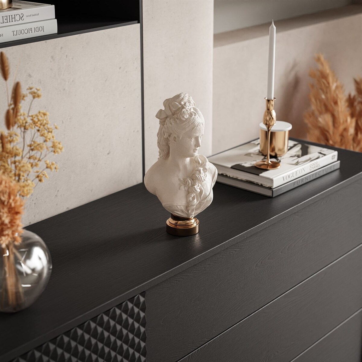 Komoda RICHMOND 1D KSZ144 z szufladami, czarna