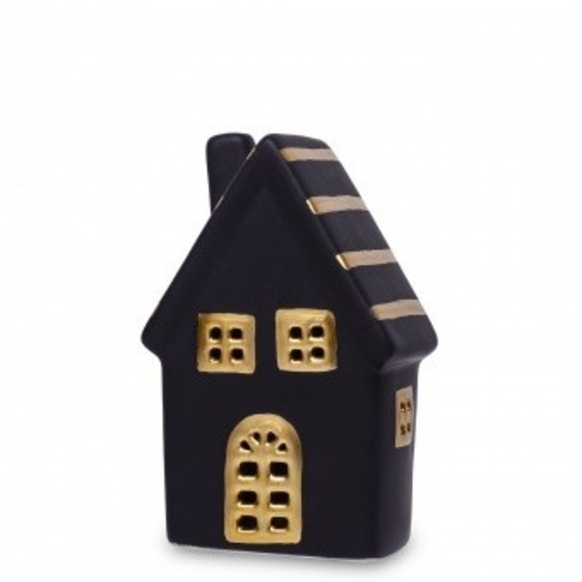 Dolomitowy czarny domek LED 19x12x6,5 cm JOUDA small