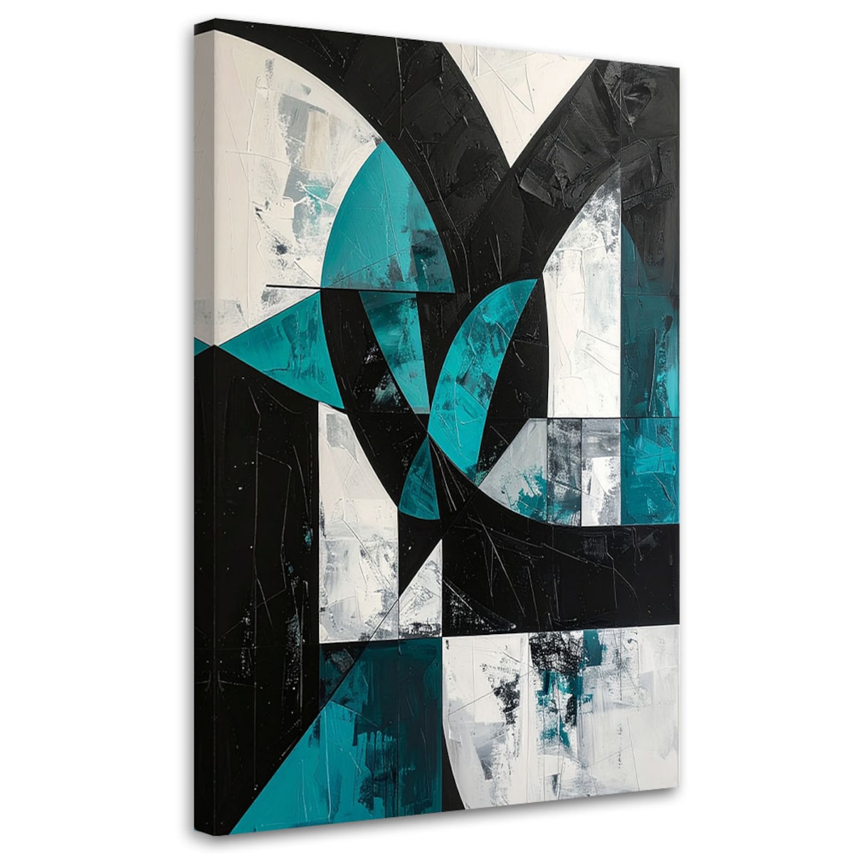 Obraz do salonu sypialni biura, Geometryczne kształty abstrakcja turkusowy