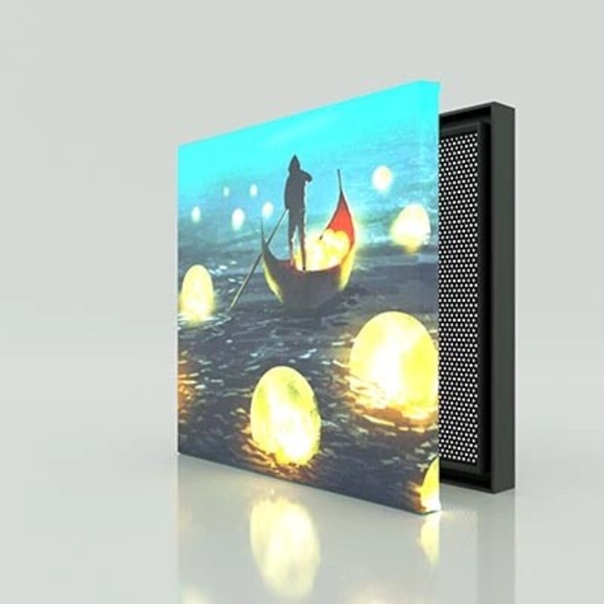 OBRAZ PODŚWIETLANY LED JELEŃ ramka czarna CANVAS SLIM 40x50 cm + zasilacz