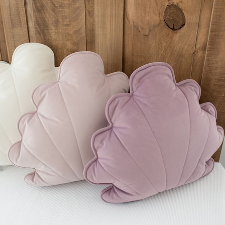 Poduszka Muszelka biała, Velvet Shell White