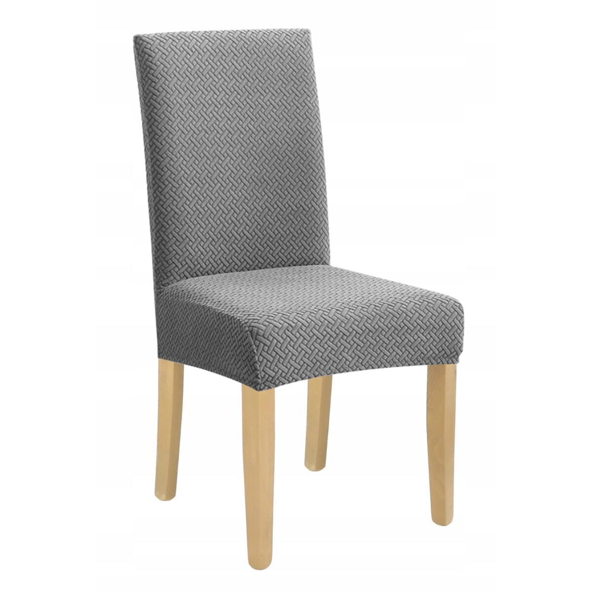 POKROWIEC NA KRZESŁO SZARY ŻAKARD ELASTYCZNY [10-Z1-ST]