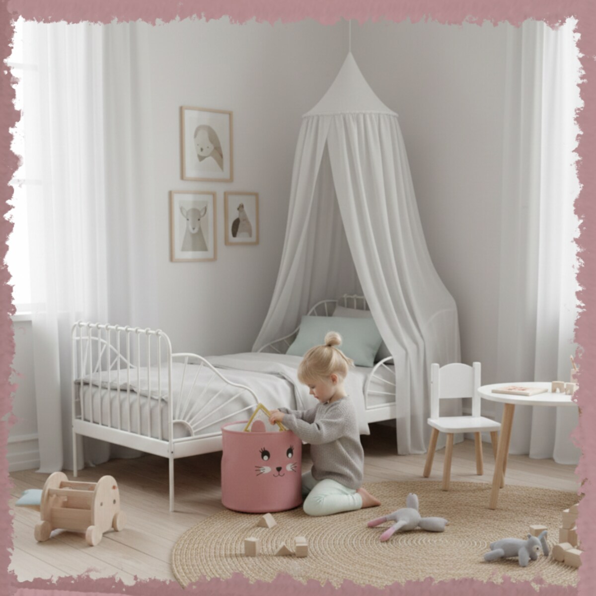 Kosz na zabawki klocki zamykany ze ściągaczem duży XXL organizer pojemnik