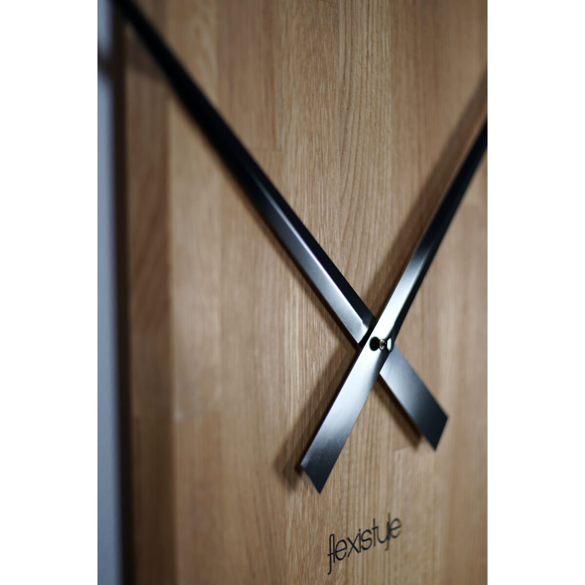 Zegar kwadratowy dębowy LOFT SQUARE metal 80cm