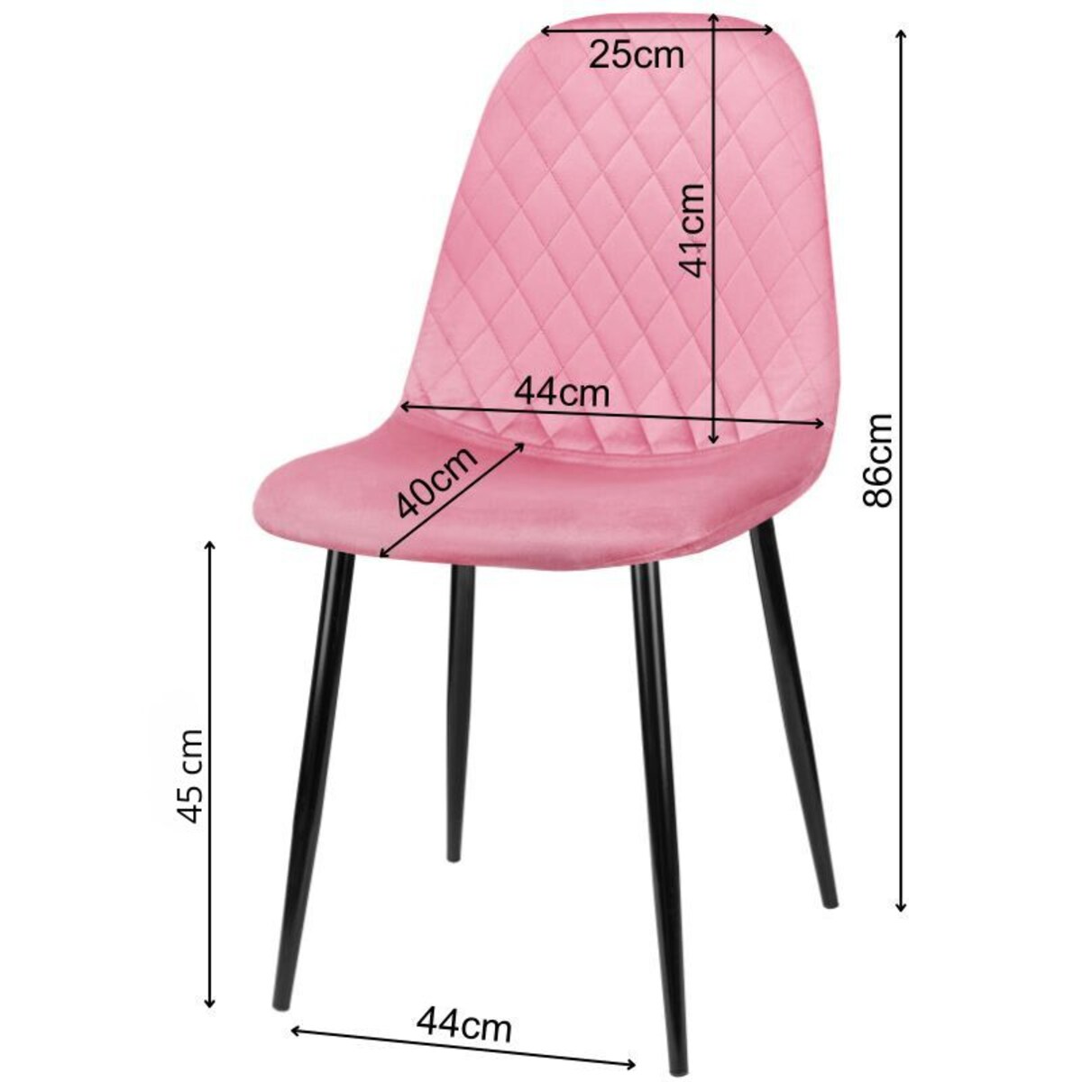 Krzesło tapicerowane nowoczesne pikowane do salonu jadalni różowe