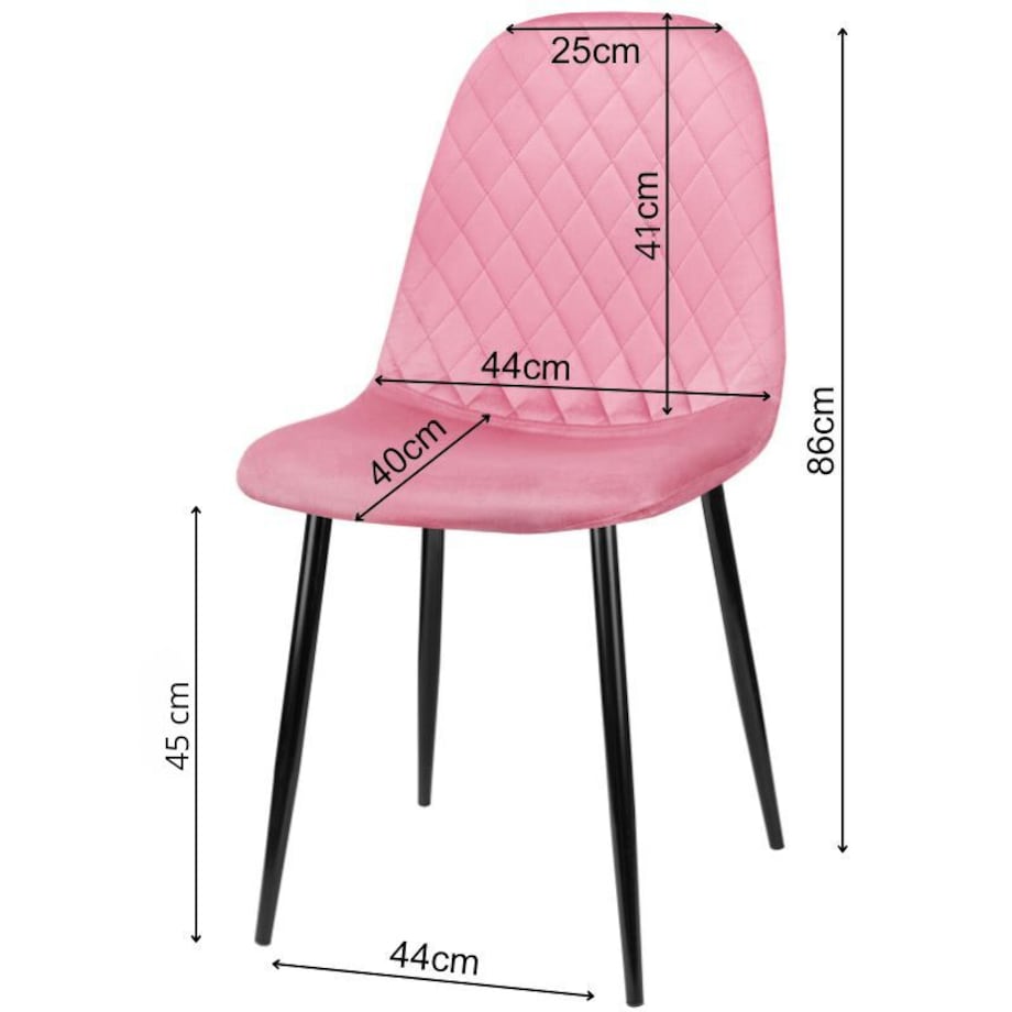Krzesło tapicerowane nowoczesne pikowane do salonu jadalni różowe