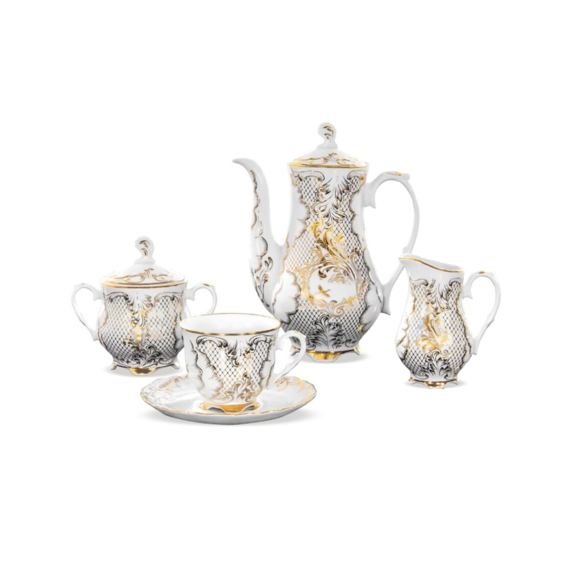 Garnitur do kawy dla 6 osób 15 el. Rococo Rocaille G348