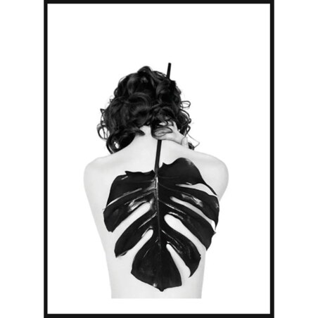 Poster Story, Plakat, Obraz - Kobieta z Monsterą na Plecach, wymiary 21 x 30 cm