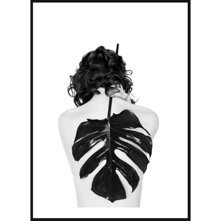 Poster Story, Plakat, Obraz - Kobieta z Monsterą na Plecach, wymiary 21 x 30 cm