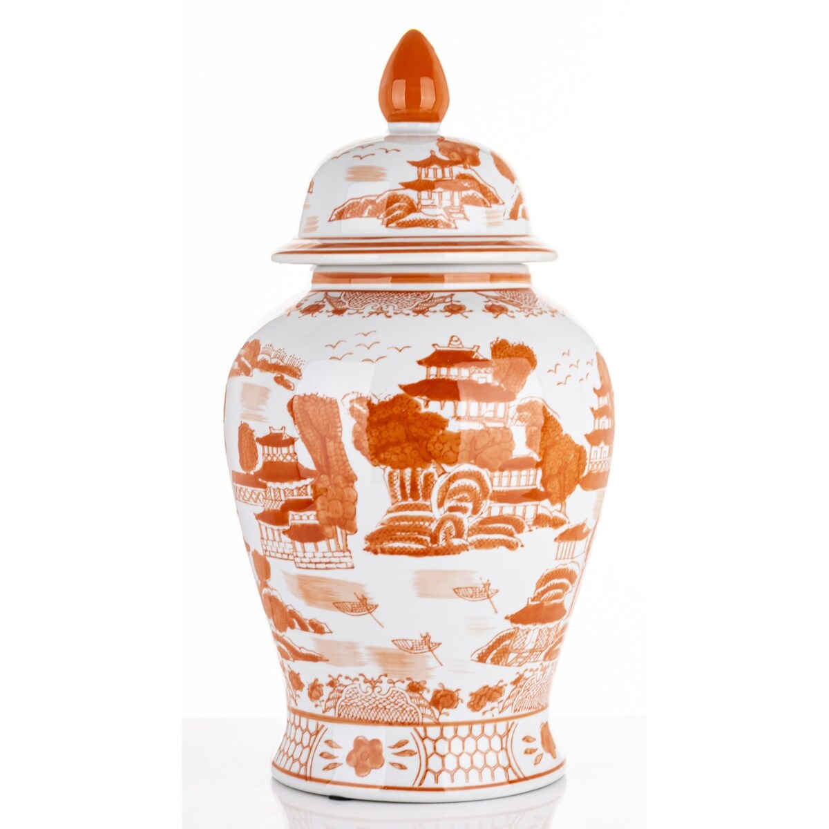 Amfora pojemnik z pokrywą 49x25 cm AMALA pomarańczowa