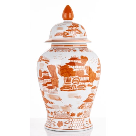 Amfora pojemnik z pokrywą 49x25 cm AMALA pomarańczowa