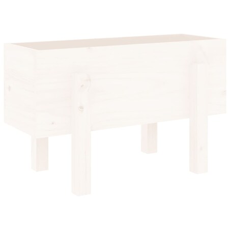 vidaXL Donica ogrodowa, biała, 62x30x38 cm, lite drewno sosnowe