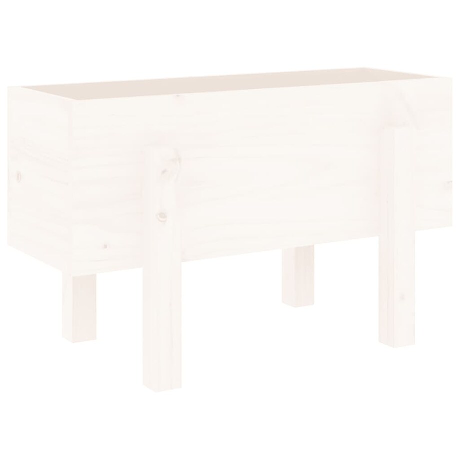 vidaXL Donica ogrodowa, biała, 62x30x38 cm, lite drewno sosnowe