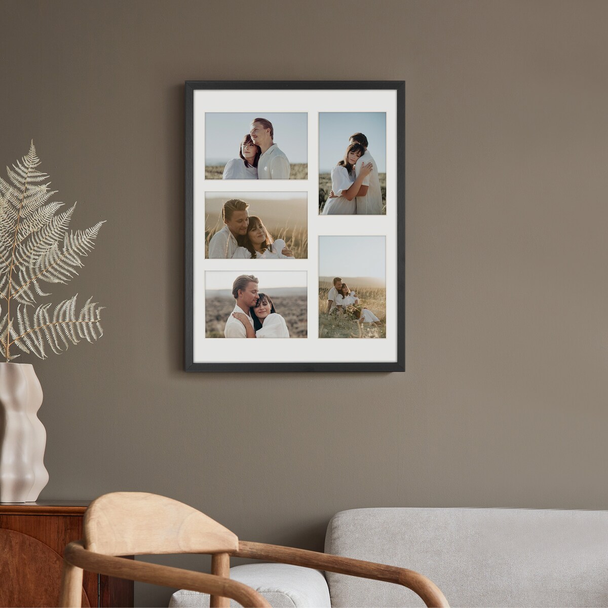 Ramka na 5 zdjęć 10x15 cm czarna foto galeria multirama 30x40 cm FRAMAI