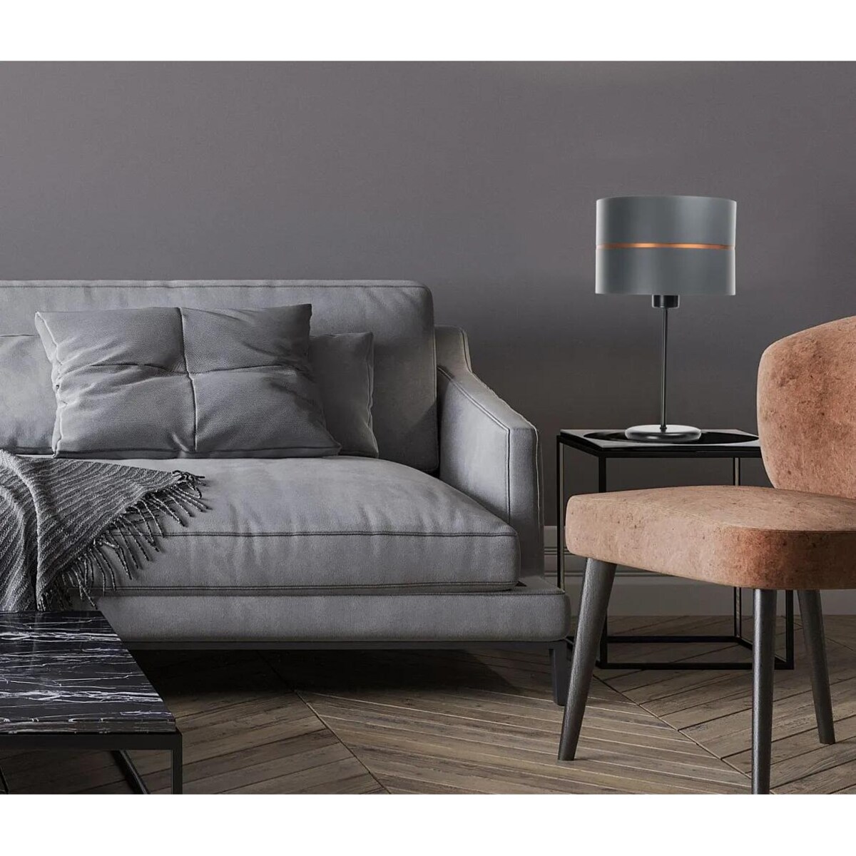 Lampa stołowa SIMPLY GLAMOUR grafitowa