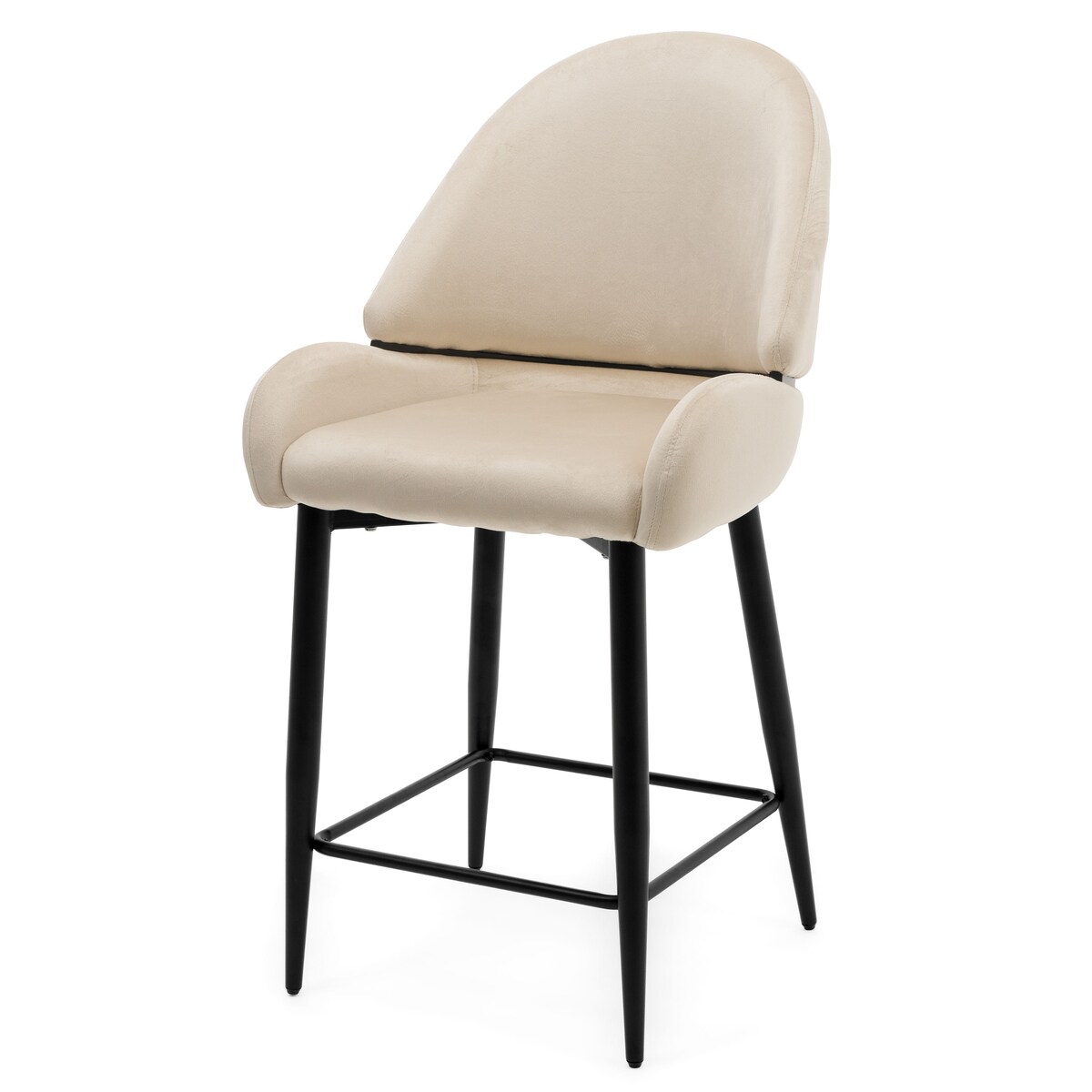 Hoker tapicerowany welurowy do salonu BERGAMO beżowy