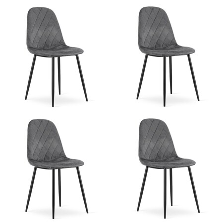 Krzesło Do Jadalni Kuchni Salonu Asti - Ciemny Szary Aksamit X 4