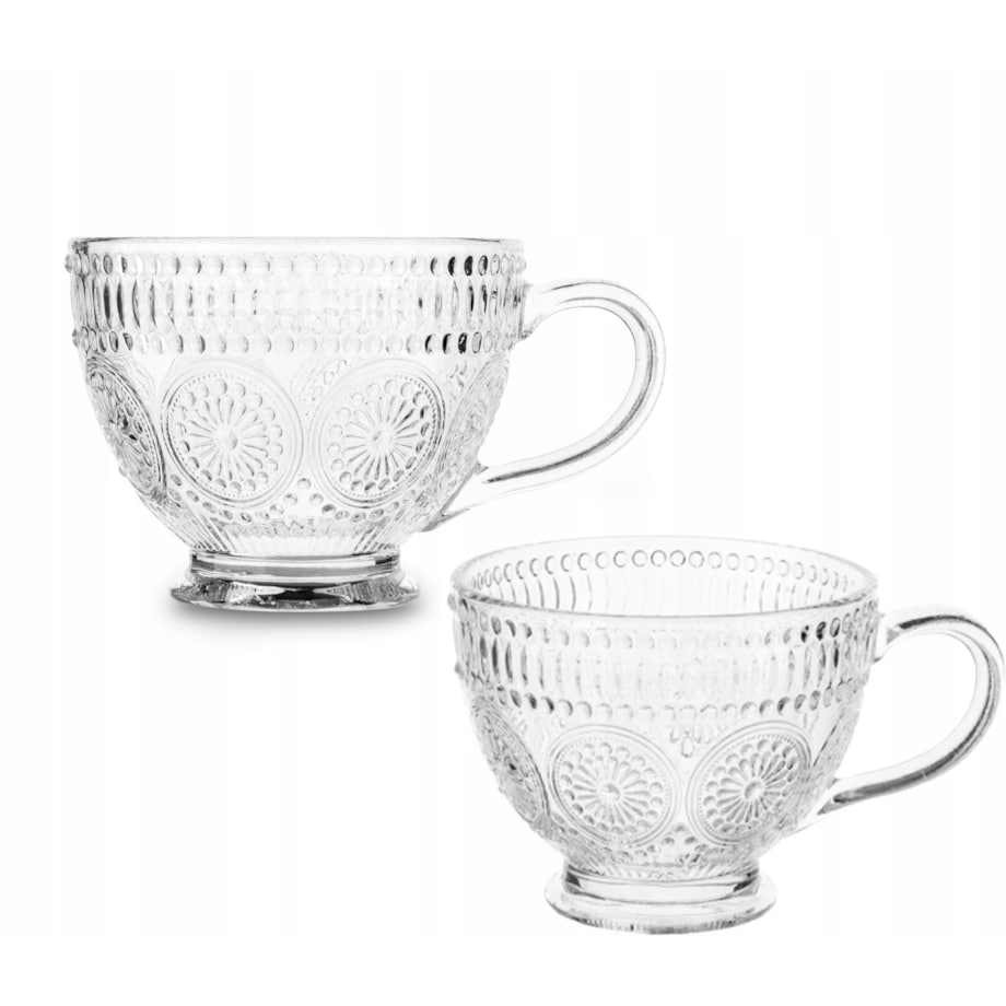 KUBEK FILIŻANKA szklanka 400 ml na herbatę kawę latte desery prezenty 4szt