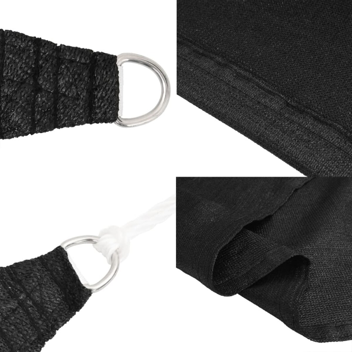 vidaXL Żagiel przeciwsłoneczny, 160 g/m², czarny, 3x4x5 m, HDPE