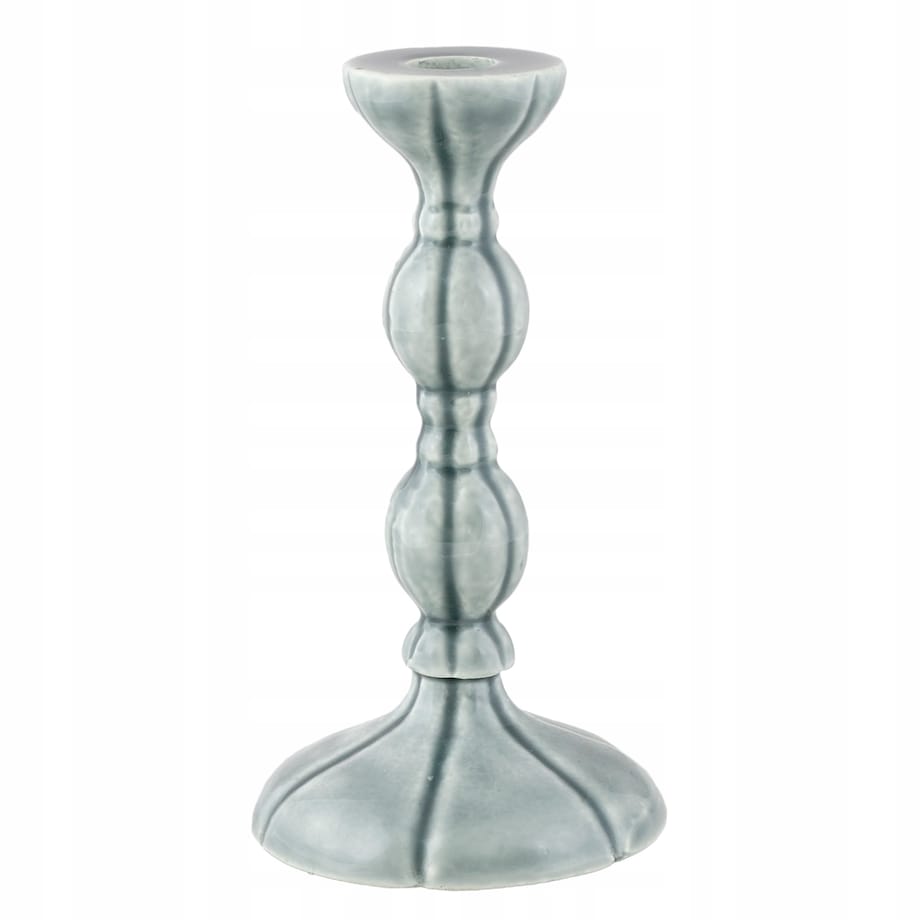 ŚWIECZNIK ALUMINIOWY styl retro szary 19cm