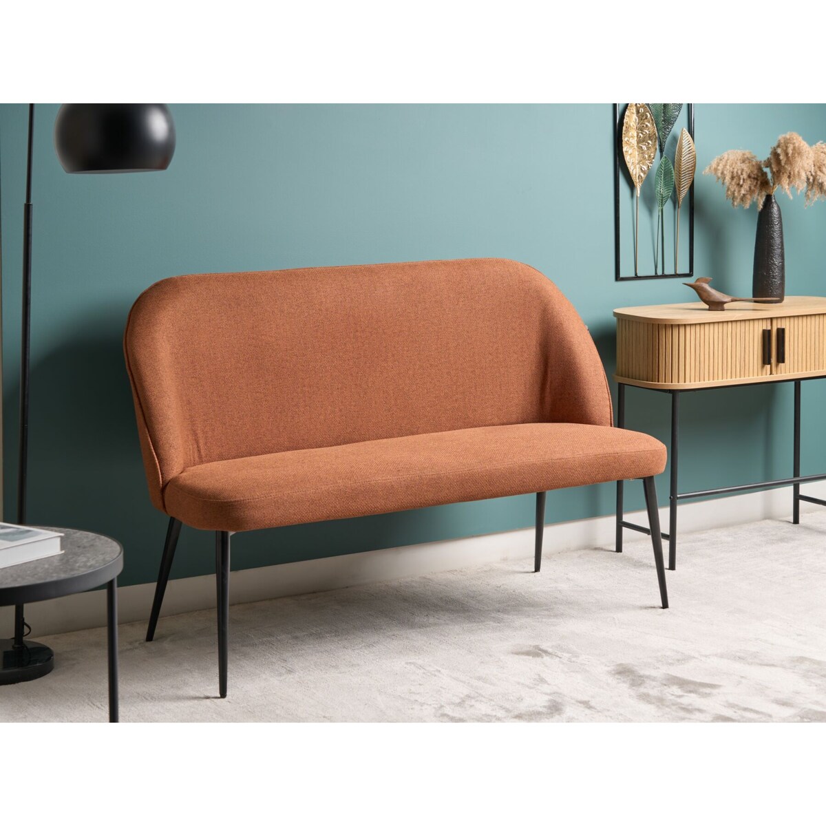 Ławka tapicerowana 2-osobowa brązowa OSBY