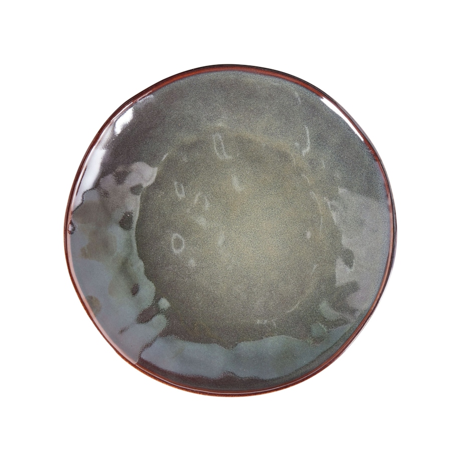 Zestaw 4 dużych talerzy THYME Kamionka Ciemnozielony