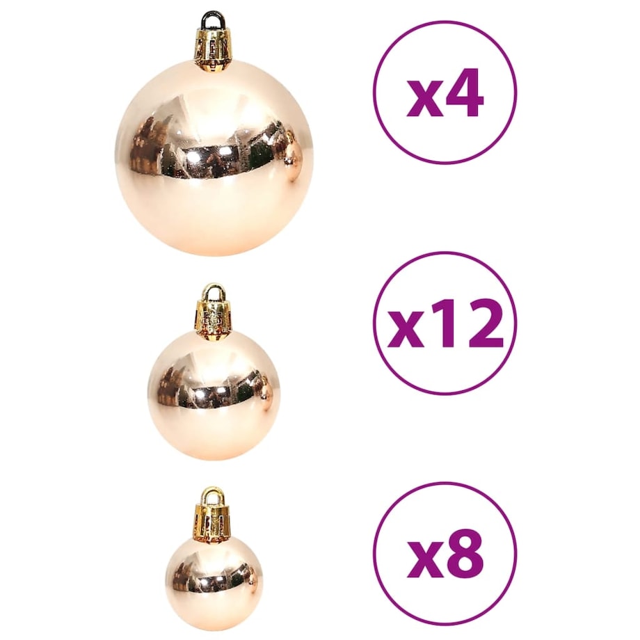 vidaXL Bombki świąteczne, 100 szt., kolor szampana i brąz, 3/4/6 cm