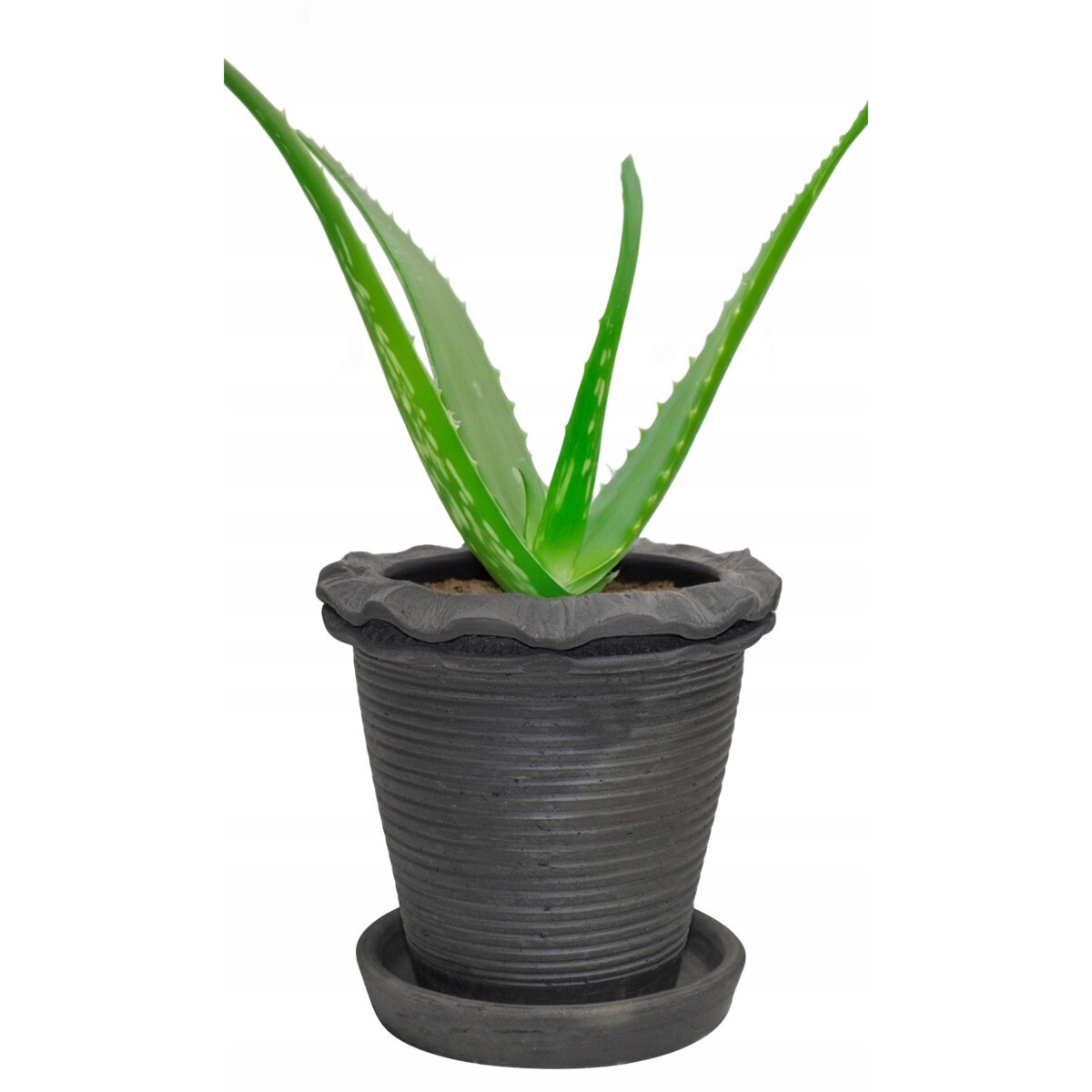 DONICZKA NA BALKON TARAS GLINIANA z podstawką odpływem 15cm terakota czarna