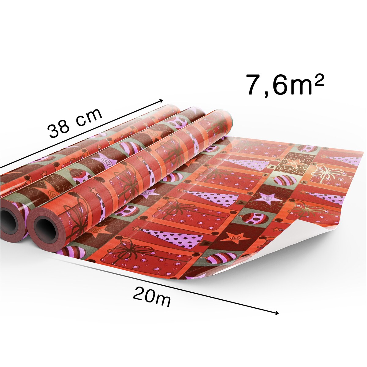 Papier Prezentowy Do Pakowania Prezentów 20 m MEGAROLKA Świąteczny Do Paczek Boże Narodzenie Ozdobny