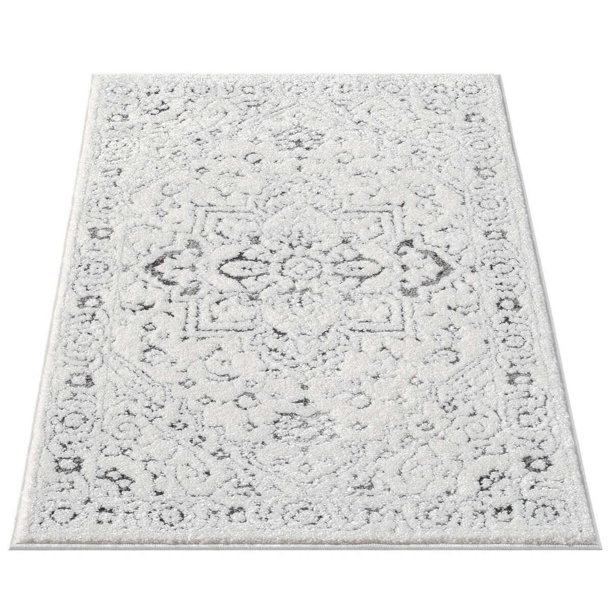 Dywan klasyczny vintage z efektem postarzenia Lounia 6380 Szary Krem 120x170