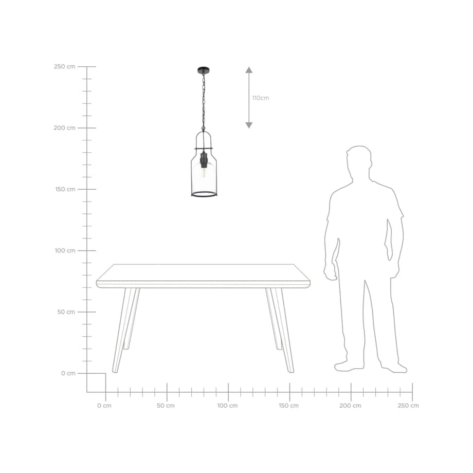 Zestaw 2 lamp wiszących metalowy czarny BASHILO
