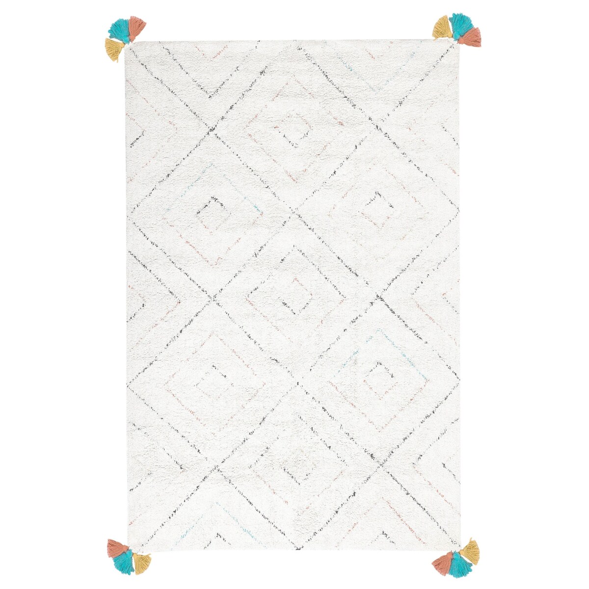 Dywan shaggy 140 x 200 cm biały KARTAL