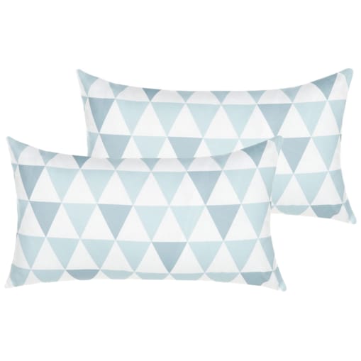 2 poduszki ogrodowe w trójkąty 40 x 70 cm niebiesko-białe TRIFOS