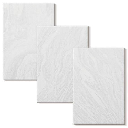 Zestaw 3 dużych obrazów na płótnie - Marmur elegancki struktura - biały