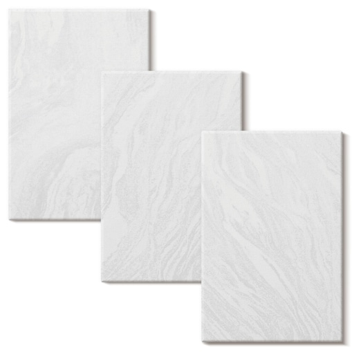 Zestaw 3 dużych obrazów na płótnie - Marmur elegancki struktura - biały