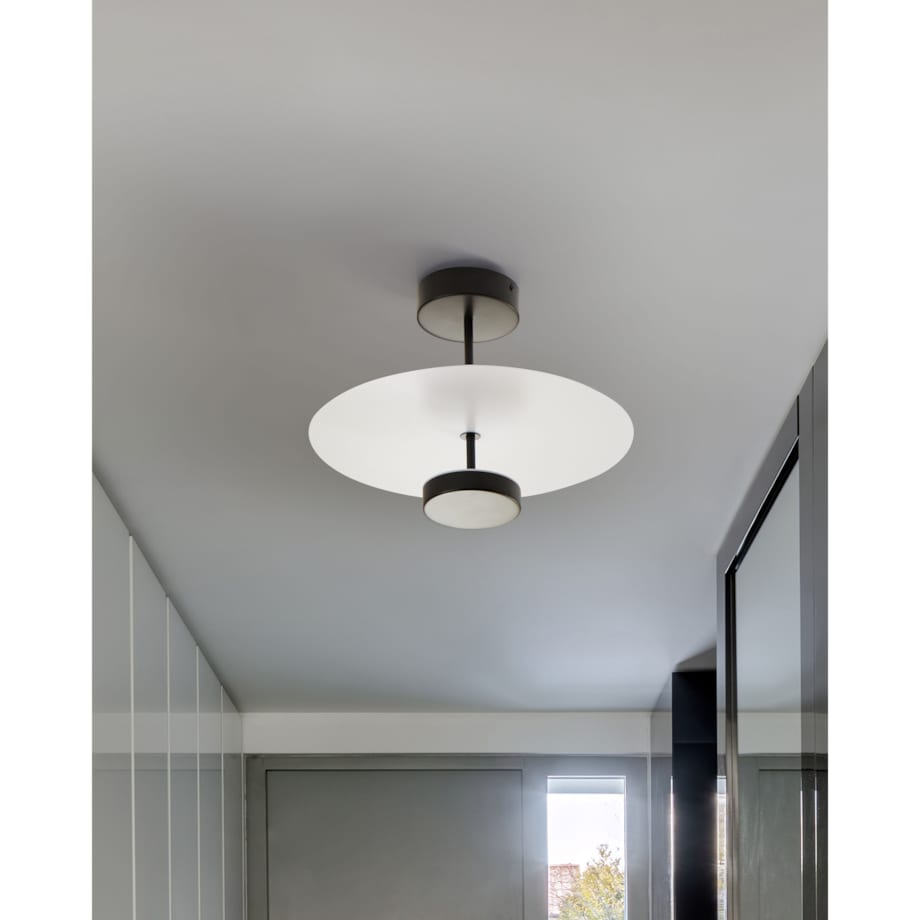 Lampa wisząca LED metalowa z pilotem czarna AFRAM