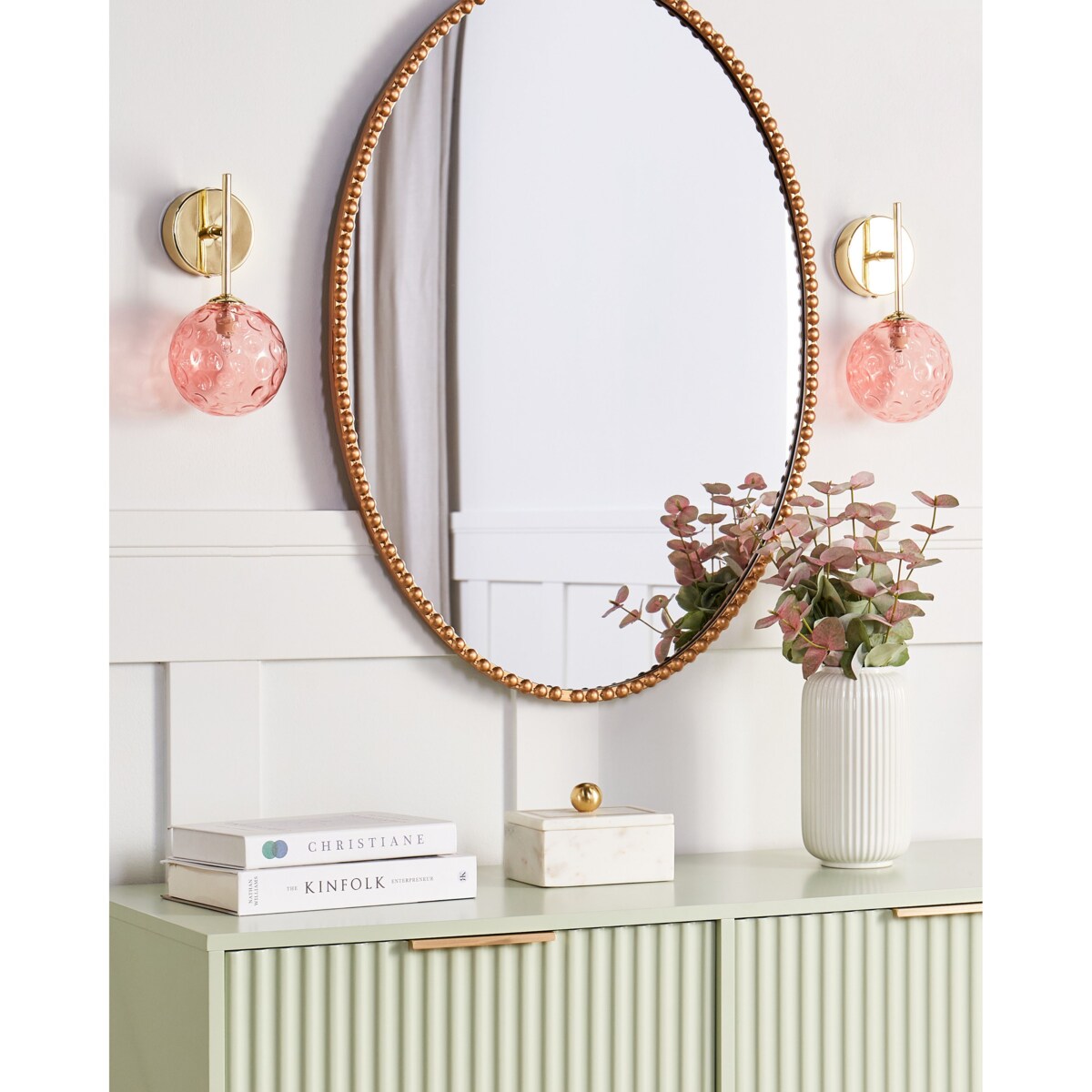 Zestaw 2 szklanych lamp ściennych różowy ANADYR