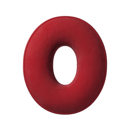 Poduszka literka O, intensywna czerwień, 30x40cm, Posh Velvet