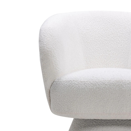 Fotel obrotowy 80x72x70 cm bouclé Nalf - III biały