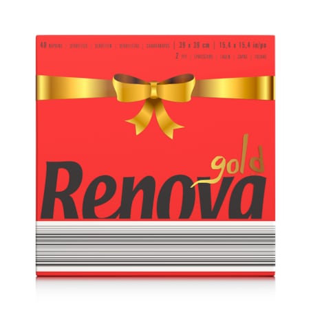 Serwetki stołowe Renova GOLD czerwone 40szt