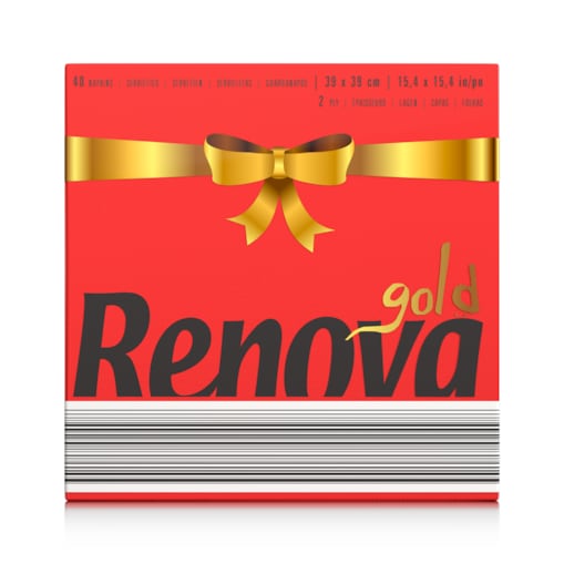 Serwetki stołowe Renova GOLD czerwone 40szt