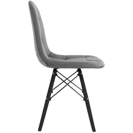 Krzesło skandynawskie tapicerowane szare nowoczesne welurowe pikowane