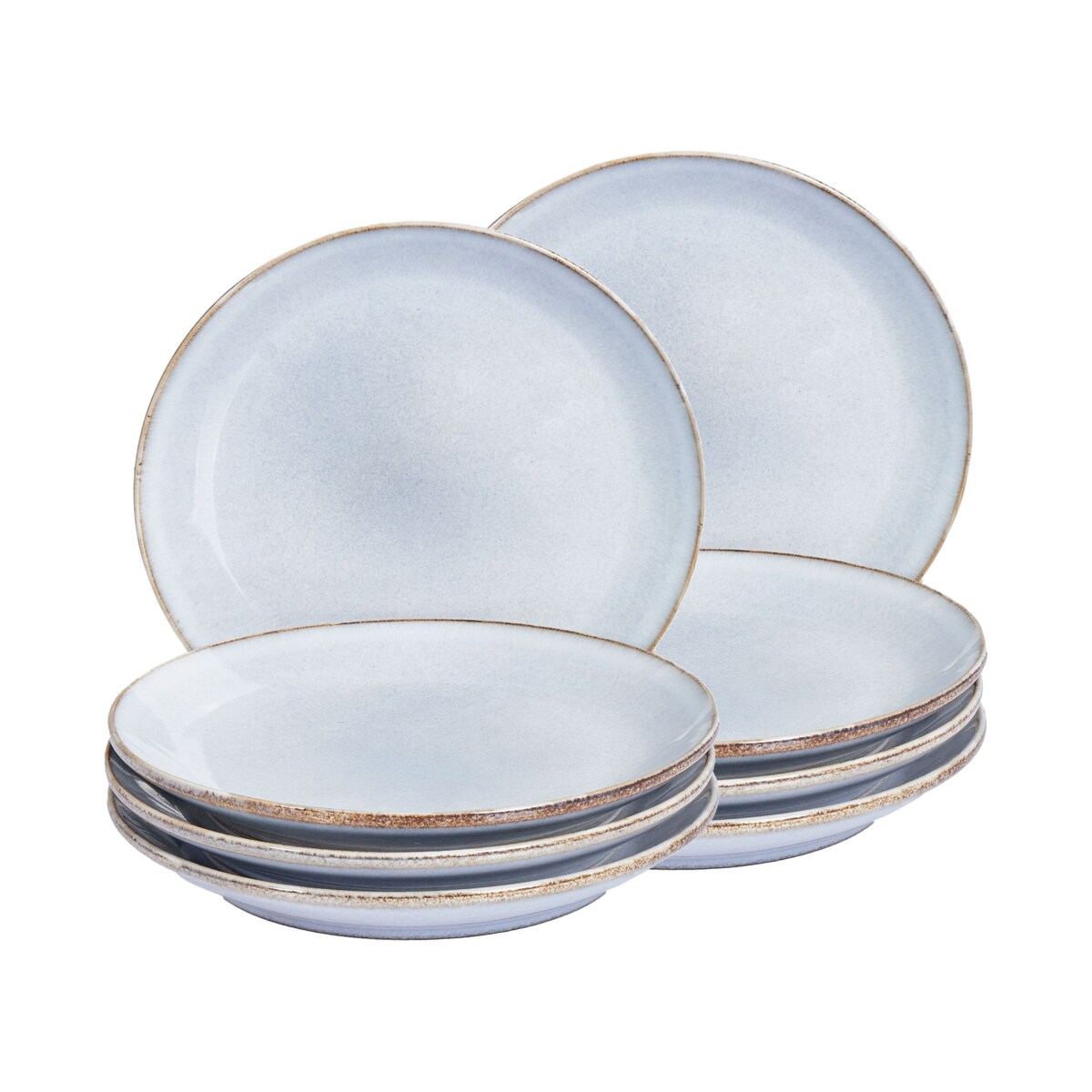 Zestaw 8 małych talerzy JUNIPER Kamionka Błękitny